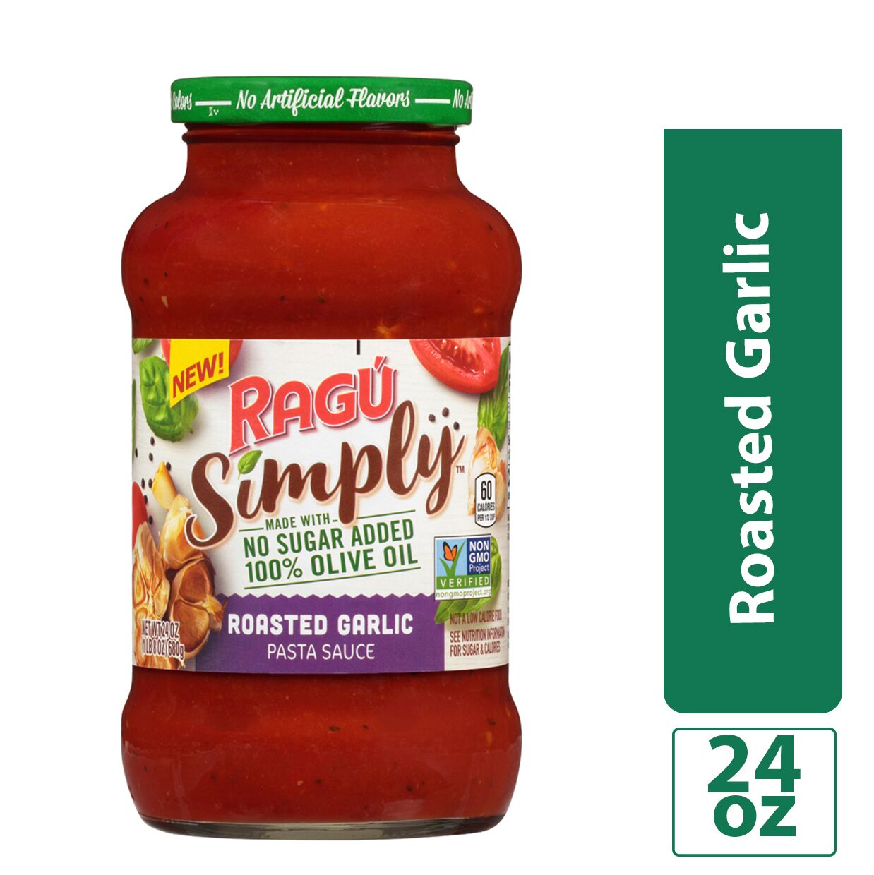 Ragu, Simply Roasted Garlic Pasta Sauce, 24 Oz (Case of 6)