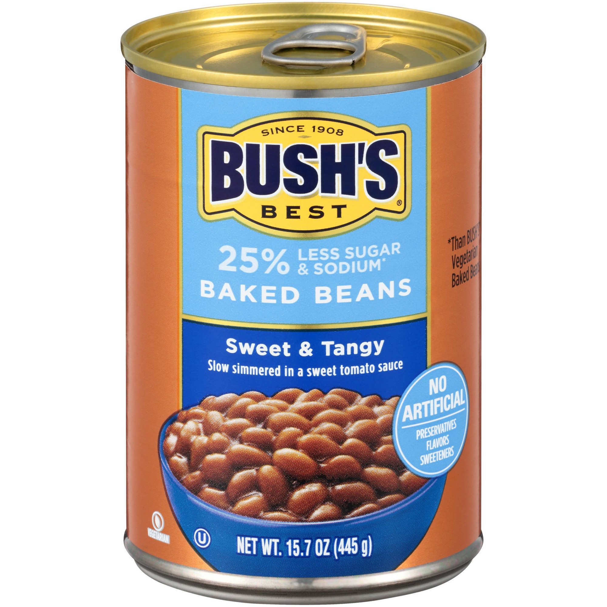 Bush's Best Less Sugar and Sodium Sweet & Tangy Baked Beans - 15.7oz thumbnail