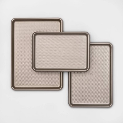 3pk Aluminized Steel Cookie Sheet Gold - Made by Design™