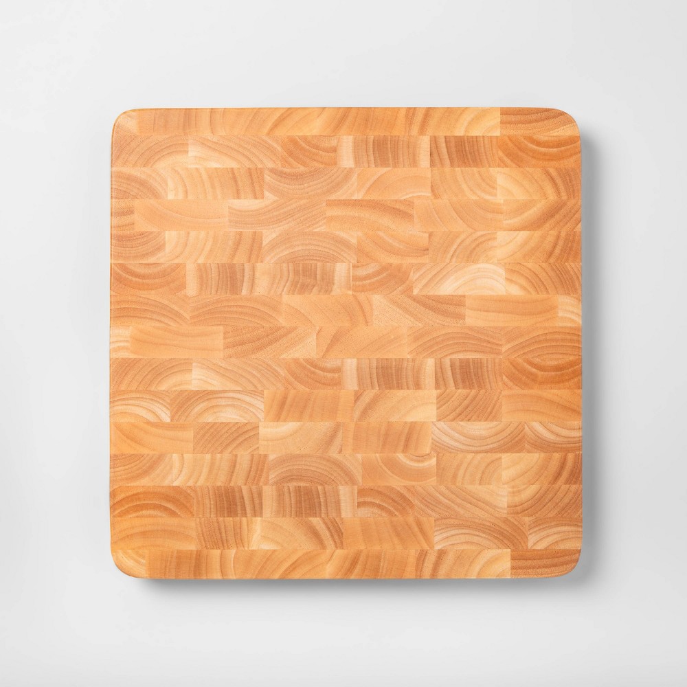 15"x15" Nonslip End Grain Wood Chop Block Cutting Board - Made by Design™