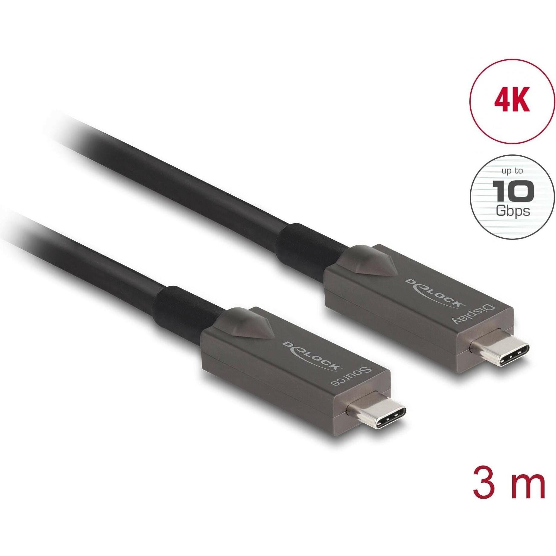 Delock Cavo Ottico Attivo USB-C™ Video + Dati + PD Da 3 M (3m, USB 3.2 Gen 2, 60W), Cavo USB