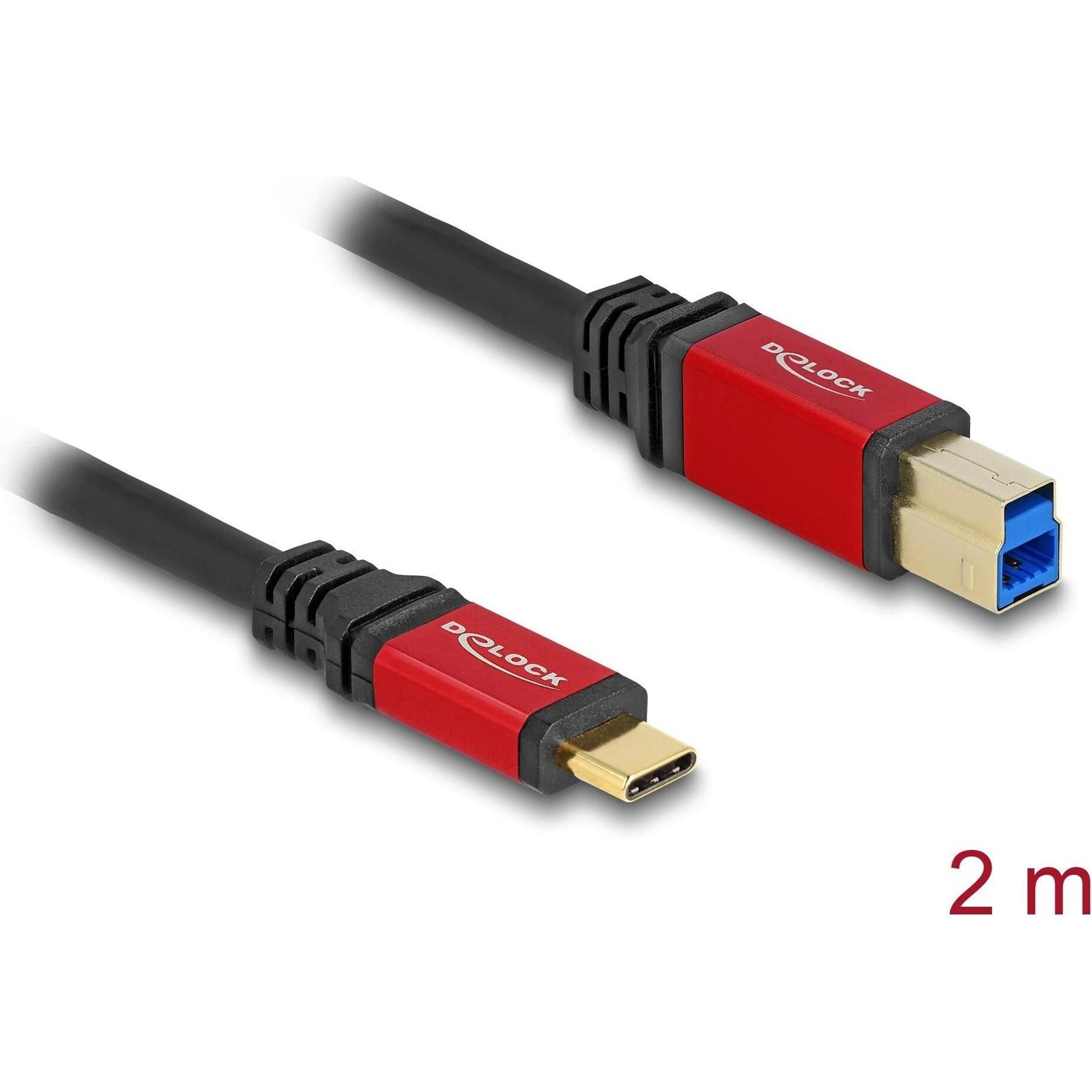 Delock Cavo USB 5 Gbps Da Connettore USB Tipo-C a Connettore USB Tipo-B (2m, USB 3.2 Gen 1), Cavo USB