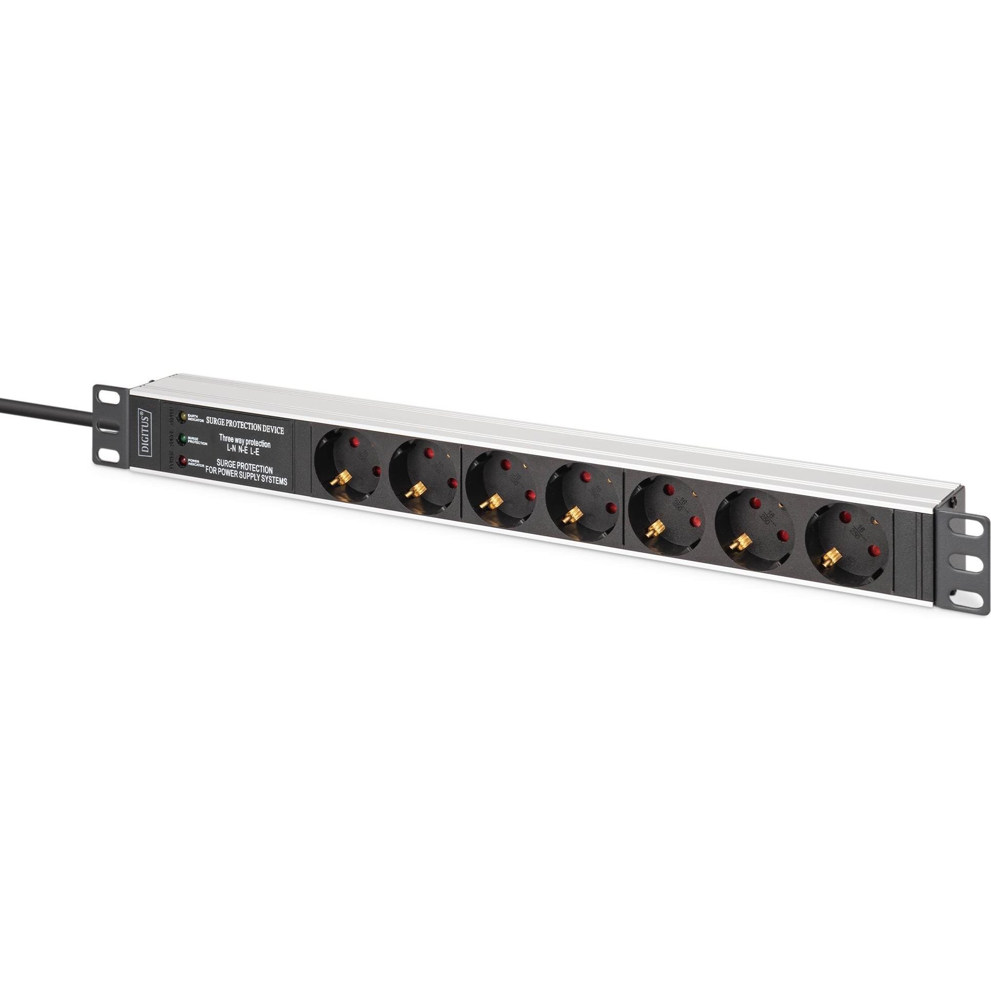 Digitus DN-95441 Power Distribution Unit (PDU) 7 AC Outlet(s) 1U Black
