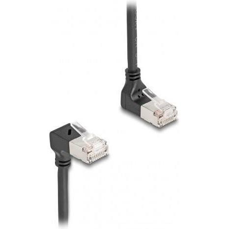 Delock Cavo Di Rete RJ45 Cat.6A S/FTP Slim 90° Superiore/inferiore (S/FTP, CAT6a, 2m), Cavo Di Rete