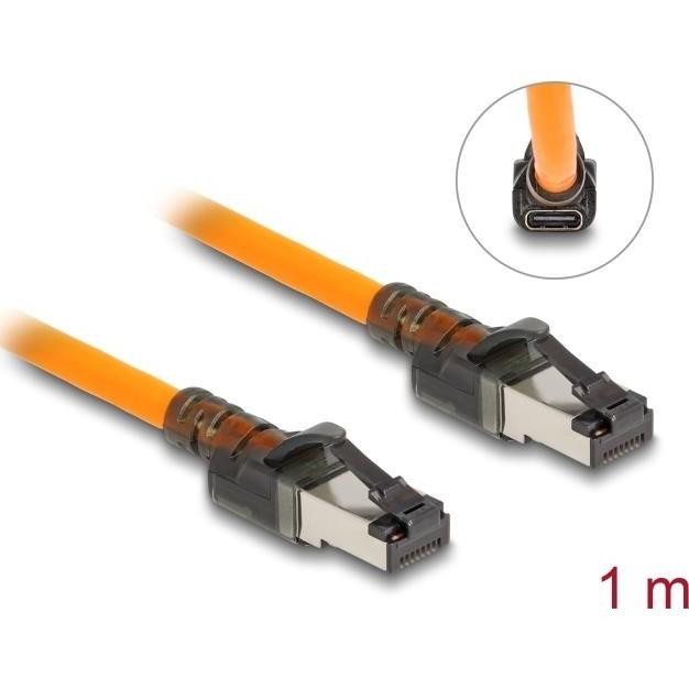 Delock Cavo Di Rete RJ45 Con Funzione Di Ricerca Porte USB Type-C™ Autotracciamento Cat.6A S/FTP 1 M (S/FTP, CAT6a, 1m), Cavo Di Rete