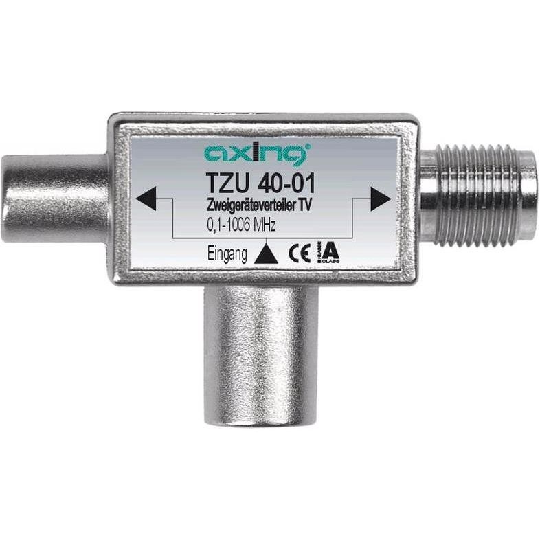 Axing Distributore a Due Unità TZU 40-01 0,11006 MHz, Accessori per Ricevitore TV, Argento