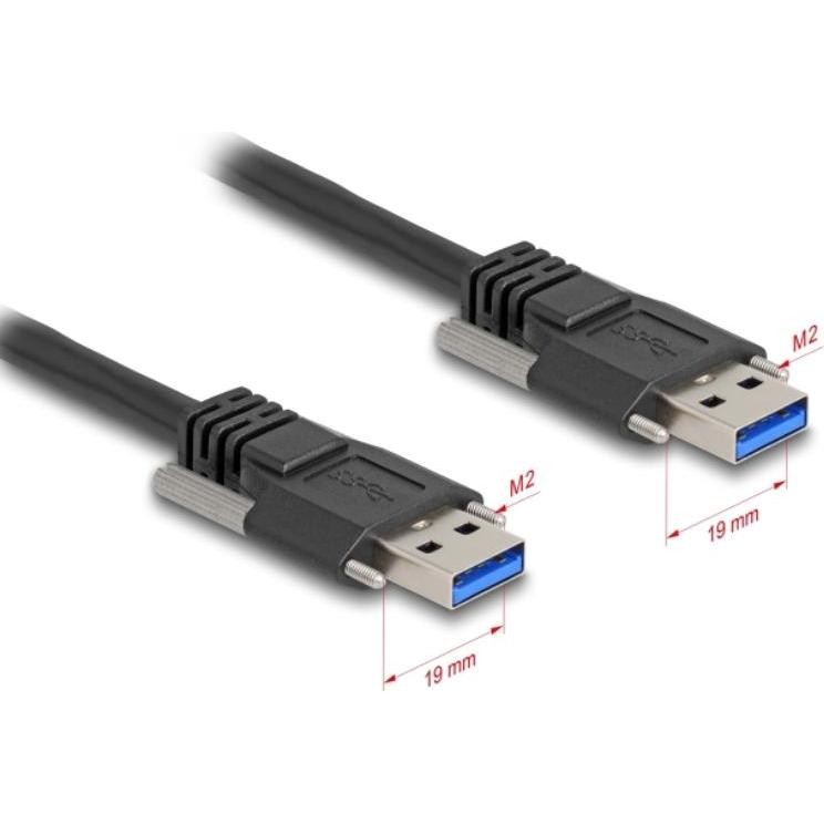 Delock Cavo USB 5 Gbps Da Spina Di Tipo a a Spina Di Tipo a Con S (1m, USB 3.2 Gen 1), Cavo USB