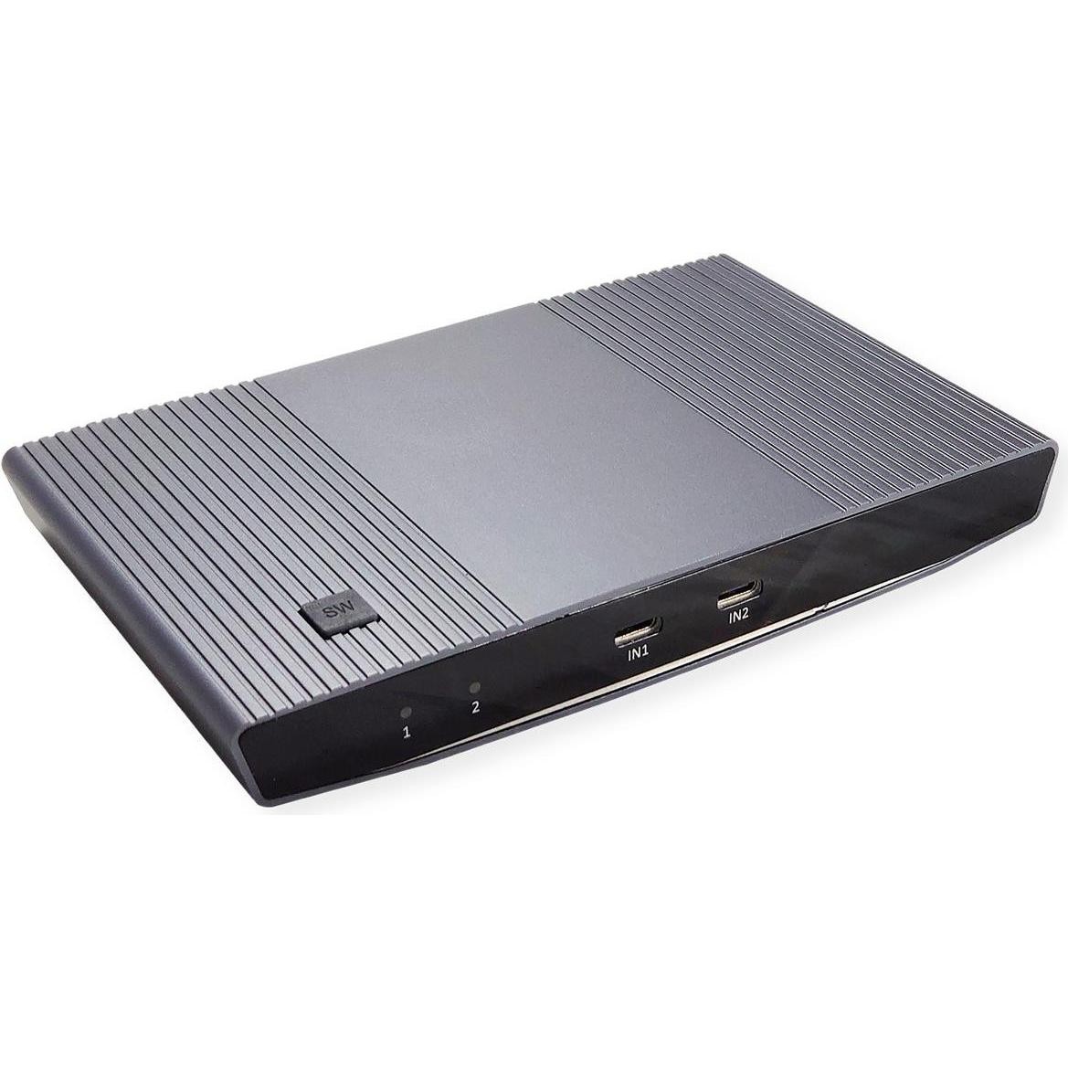 Roline Switch KVM 2-gang/dock USB-C, Switch KVM, Nero