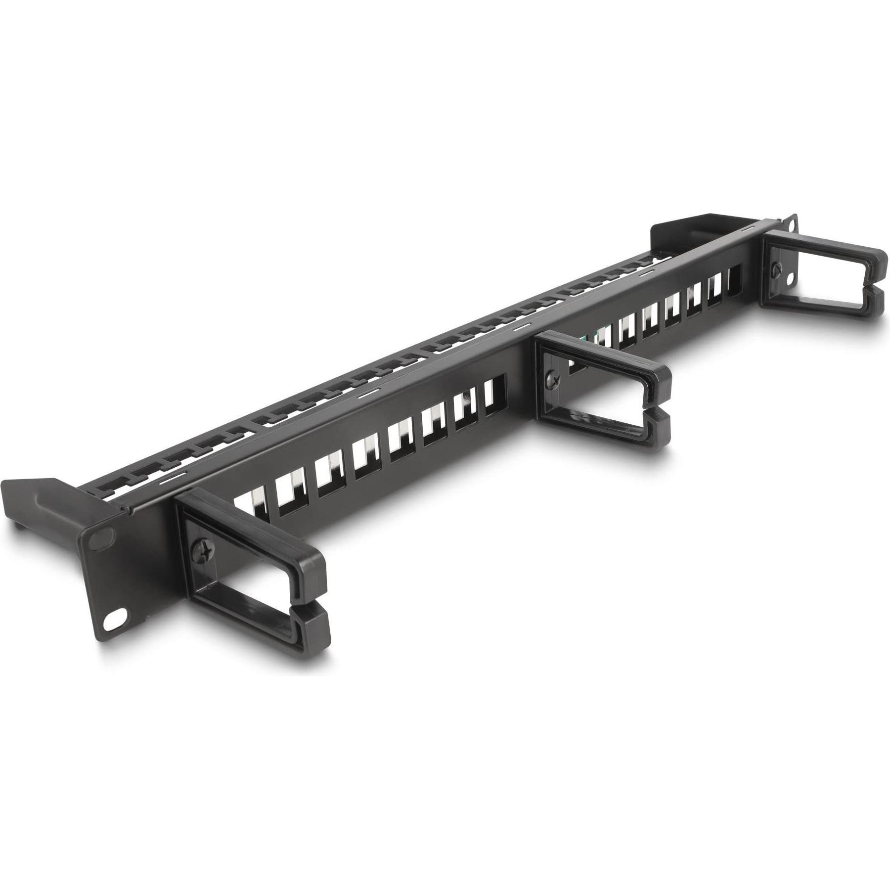 Delock Pannello Patch Keystone Da 19 Pollici 16 Po, Accessori per Server, Nero