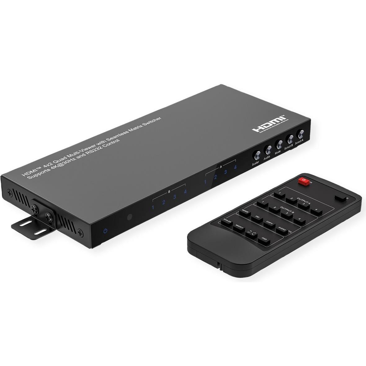 Value Matrice HDMI 4x2, Supporto QUAD, Switch Box