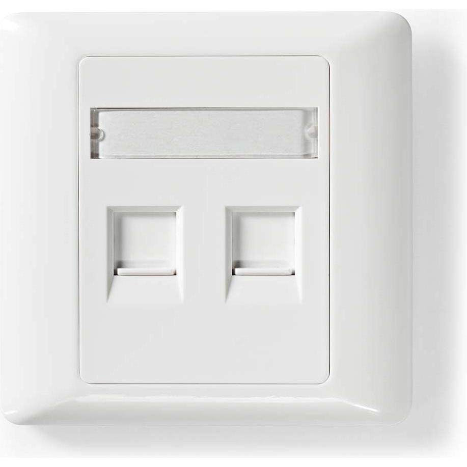 Nedis Network Keystone Face Plate | Face Plate RJ45 | 2 Port(s) | ABS | White | Envelope