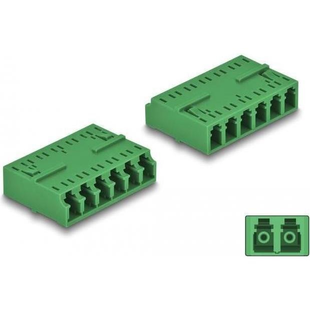 Delock Accoppiamento in Fibra Ottica HD Da Presa Esaplex LC a Presa Esaplex LC Verde, Scheda Di Rete, Verde