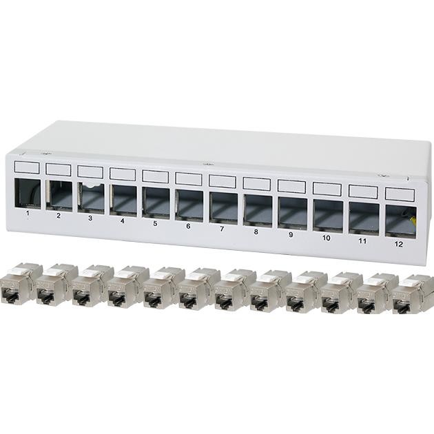 LogiLink Patch Panel 12 Port with 12 Cat.6A Keystone Modules