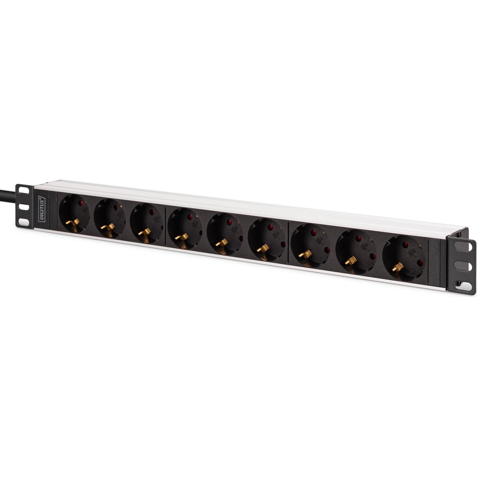Digitus DN-95440 Power Distribution Unit (PDU) 9 AC Outlet(s) 1U Black