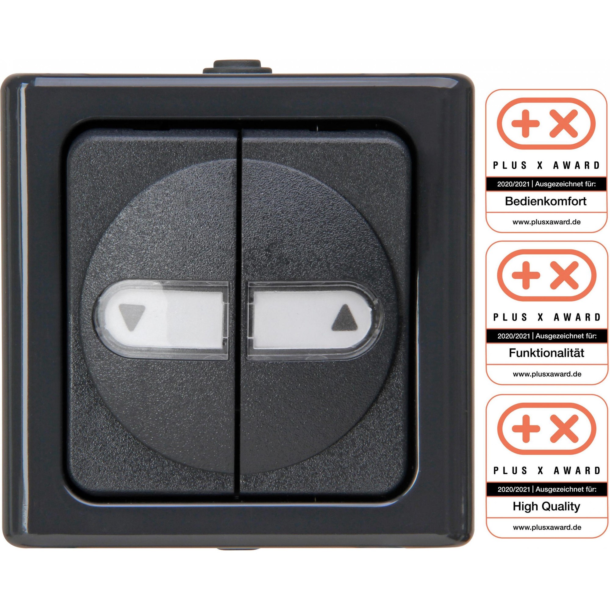 Kopp, Interruttore Luce, Pulsante Cieco AP BLUEELECTRIC Anth Glz IP44 Campo Di Testo/iscrizione Del Bilanciere