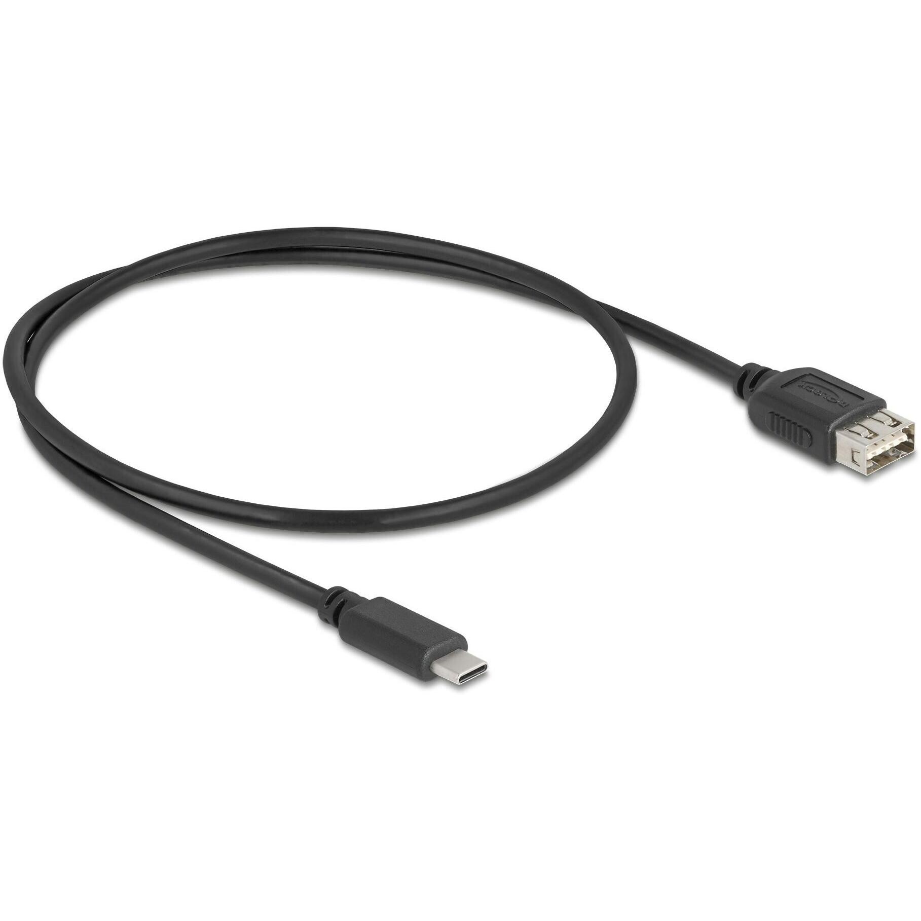 Delock USB 2.0 Kabel USB Type-C Stecker Zu EASY USB Typ-a Buchse 0,5 M (0.50m, USB 2.0), Cavo USB