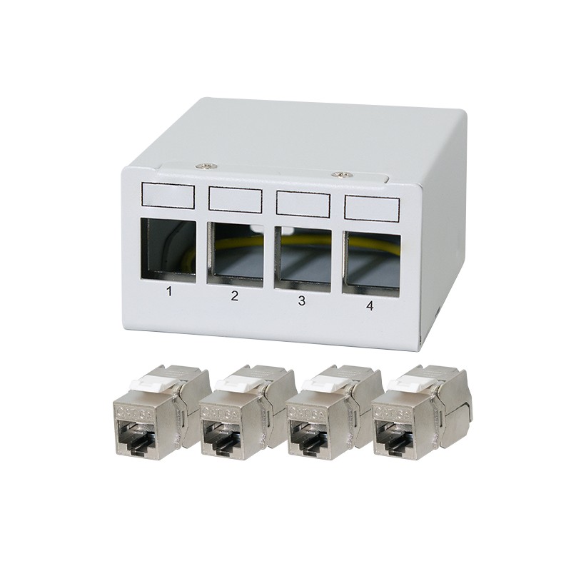 LogiLink Patch Panel  4 Port with 4 Cat.6A Keystone Modules