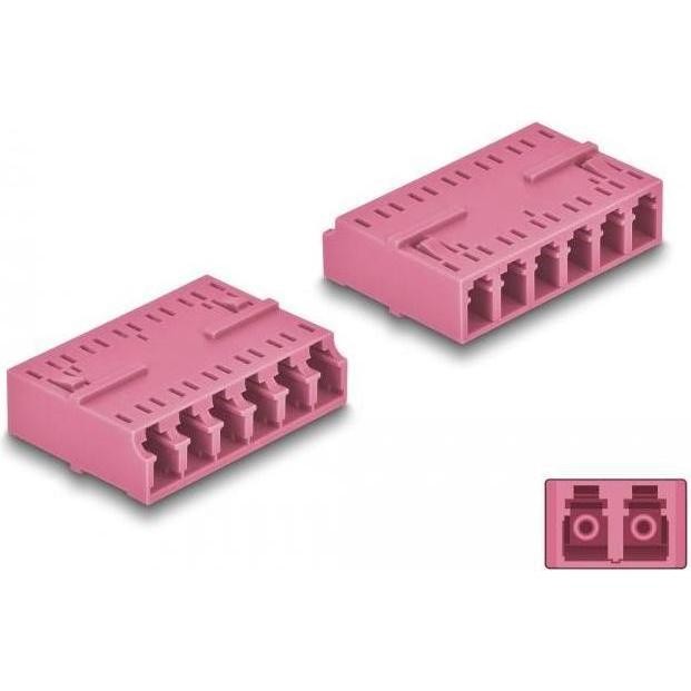Delock Accoppiamento in Fibra Ottica HD Da Presa Esaplex LC a Presa Esaplex LC Viola, Scheda Di Rete, Viola