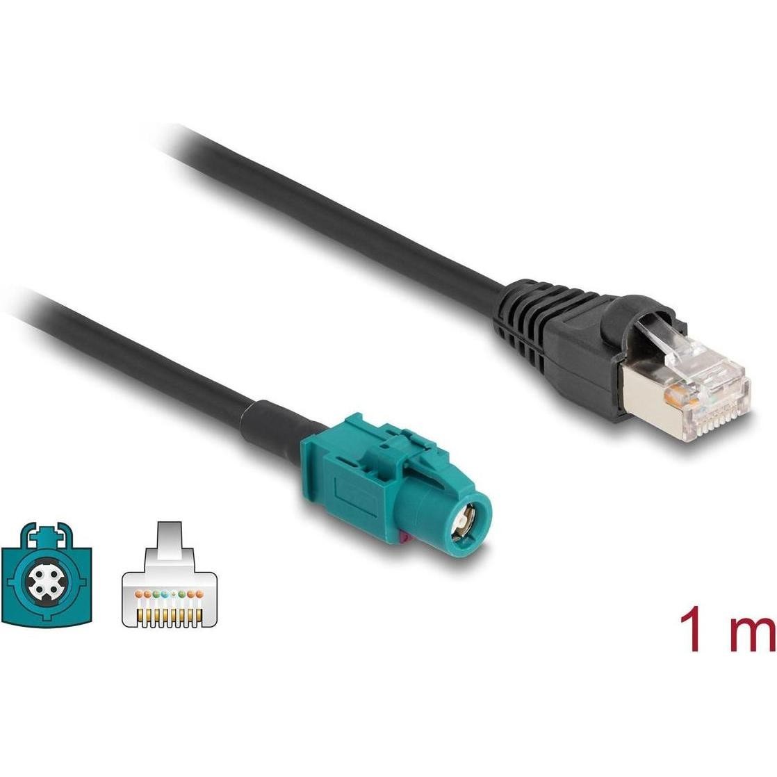 Delock, Cavo HiFi Auto, Kabel HSD Z Buchse Zu RJ45 Stecker 1 M