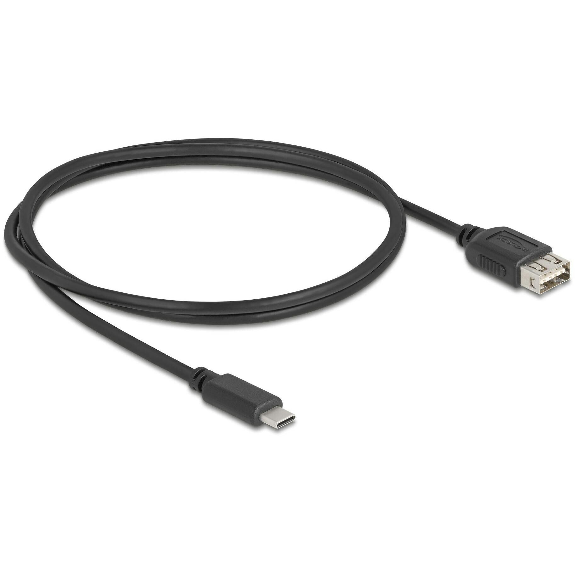 Delock USB 2.0 Kabel USB Type-C Stecker Zu EASY USB Typ-a Buchse 1 M (1m, USB 2.0), Cavo USB