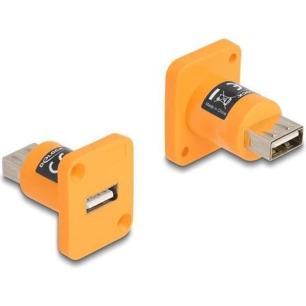 Delock Modulo Di Tipo D Presa USB 2.0 Tipo a a Presa Arancione (0.04m, USB 2.0), Cavo USB