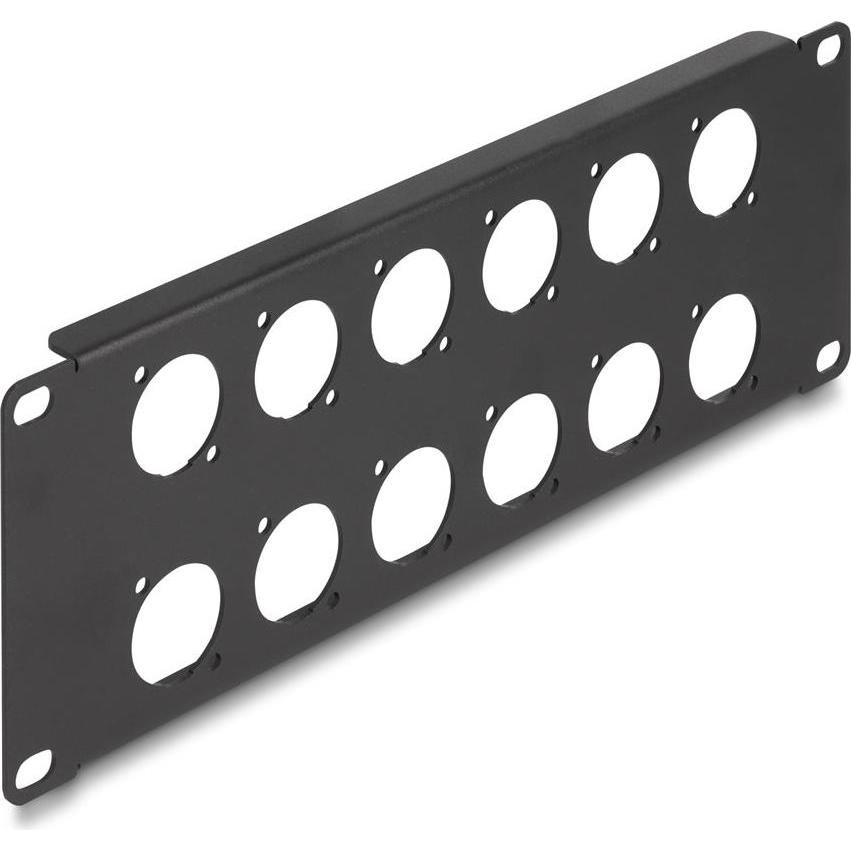 Delock 10? Pannello Patch Di Tipo D 12 Porte 2 U Nero, Accessori per Server, Nero