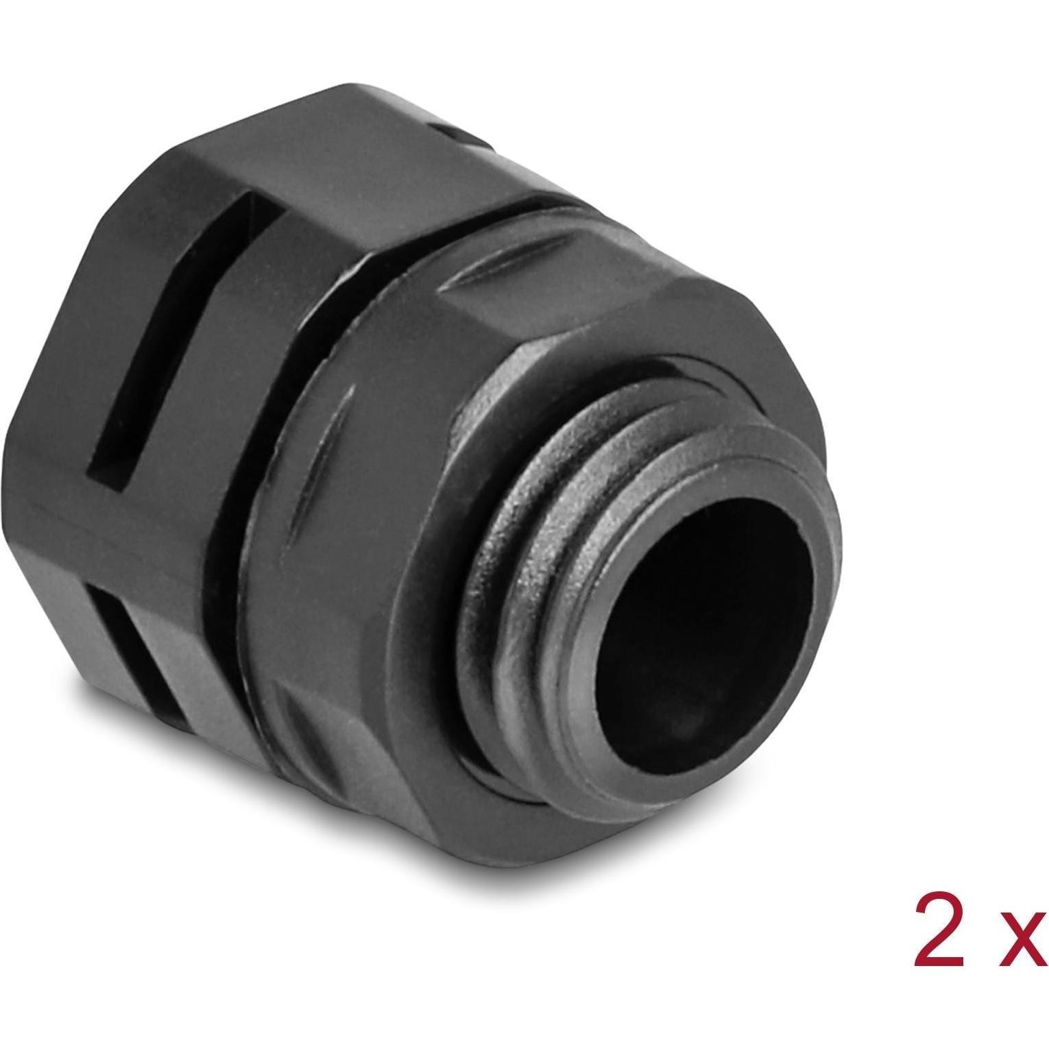Delock, Collegamento per Cavi, Pressacavo M12, Nero 2 Pezzi