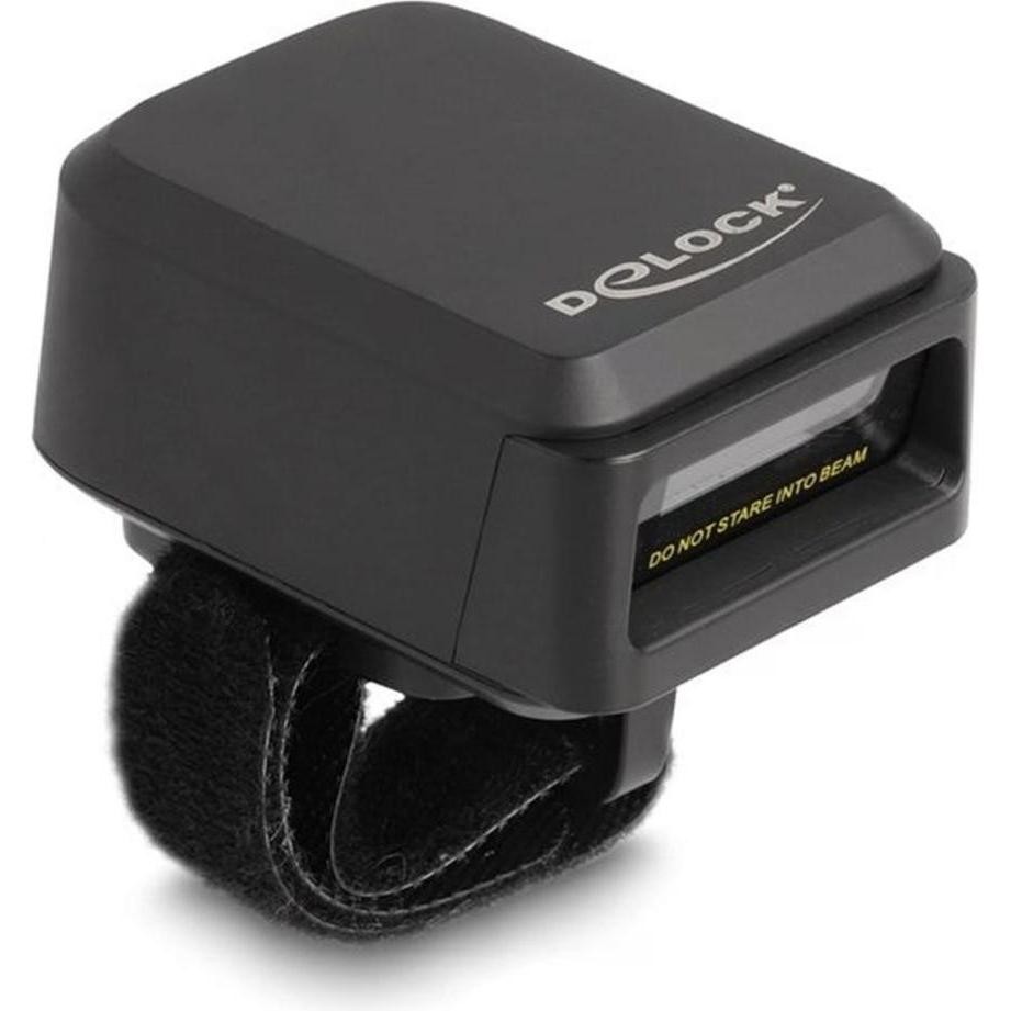 Delock Scanner Di Codici a Barre Ad Anello 1D E 2D Con 2,4 GHz O Bluetooth (Codici a Barre 1D, Codici a Barre 2D, Codice QR), Lettore Codice a Barre, 