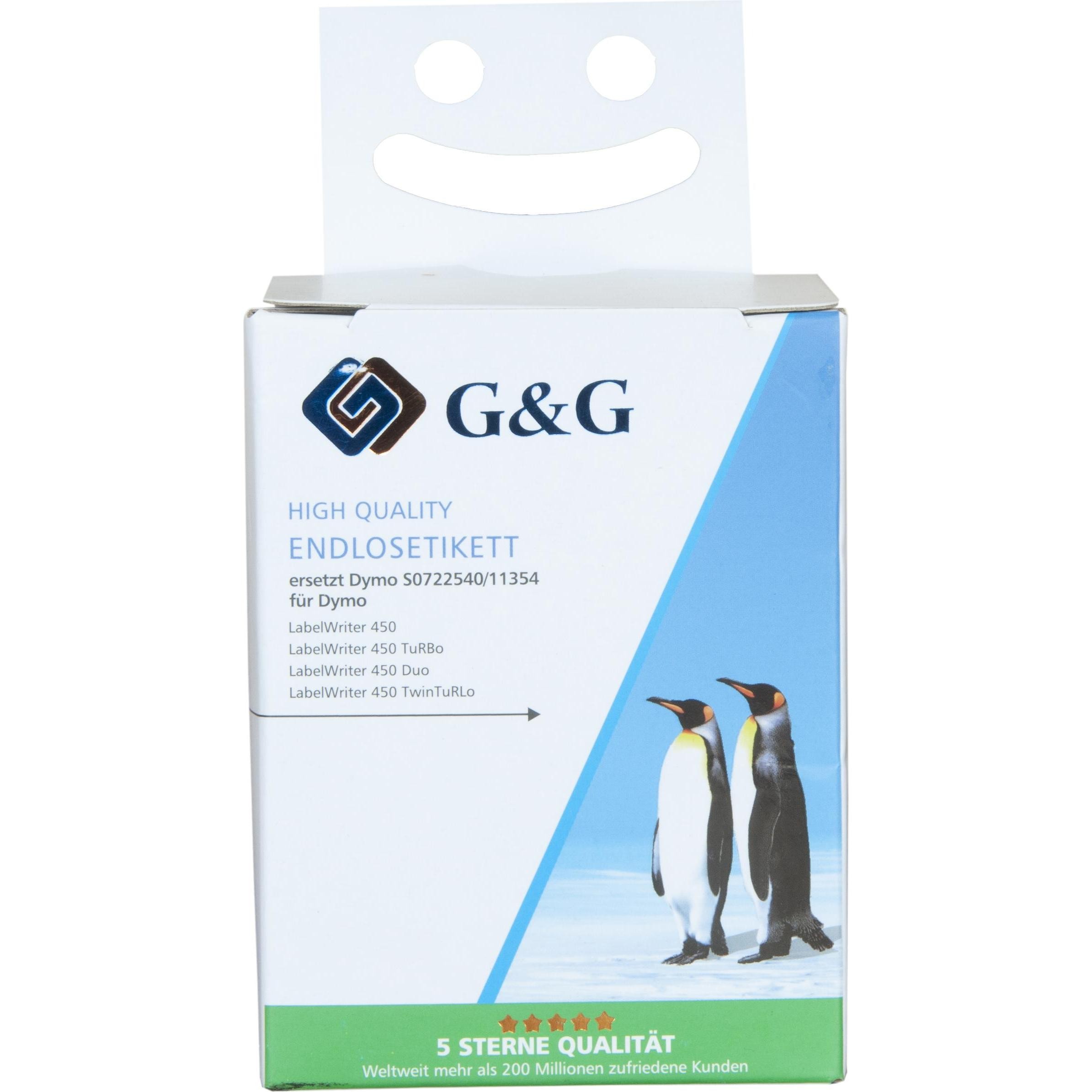 G&G, Etichette, Etichette in Rotolo Adatte per Dymo Nero Su Bianco, Dimensioni Mm: 32 X 57, Sostituisce: