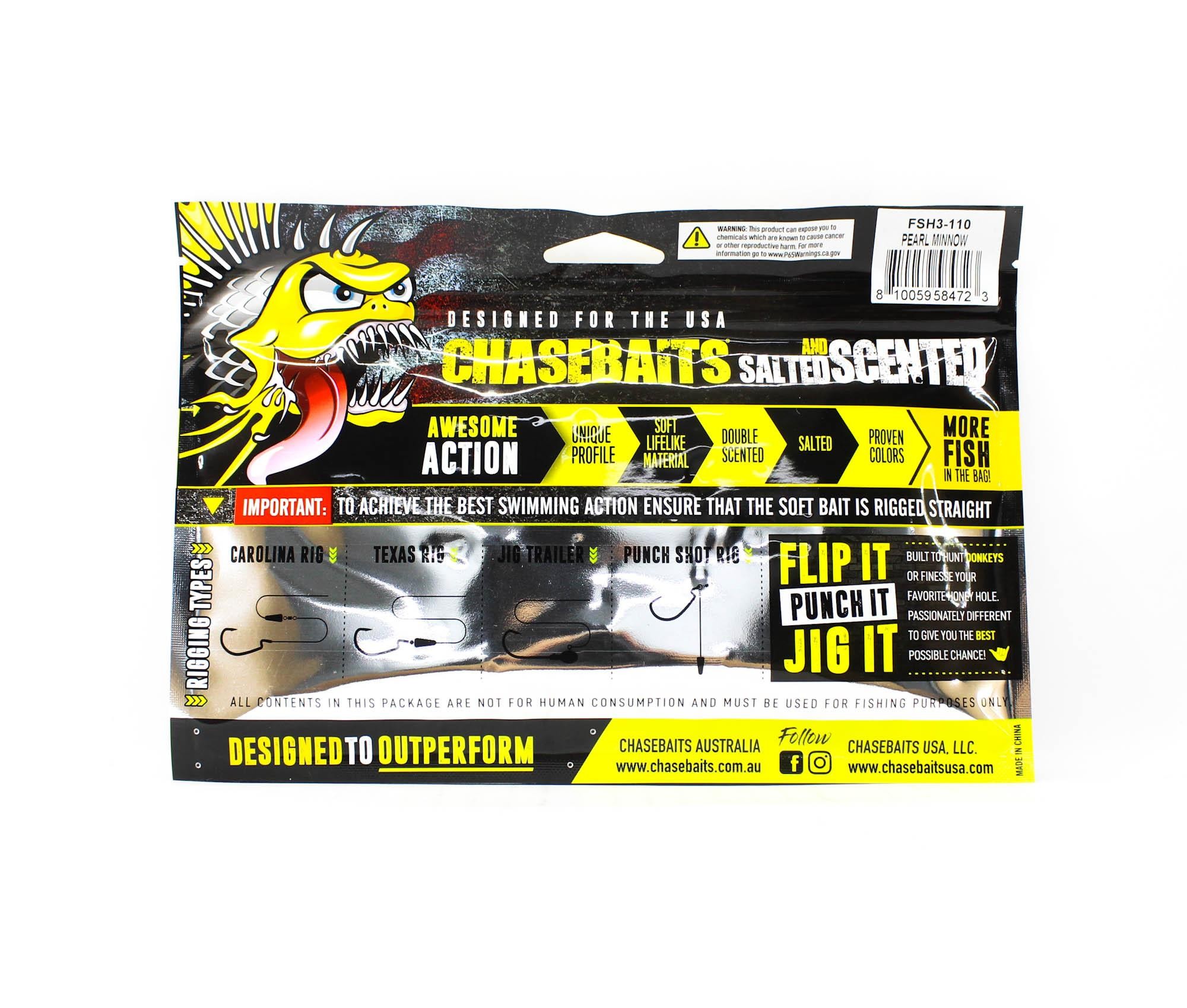 Chasebaits Flacid Shad 3 Pouces Leurre Souple 7/Paquet Pearl Minnow (4723) thumbnail