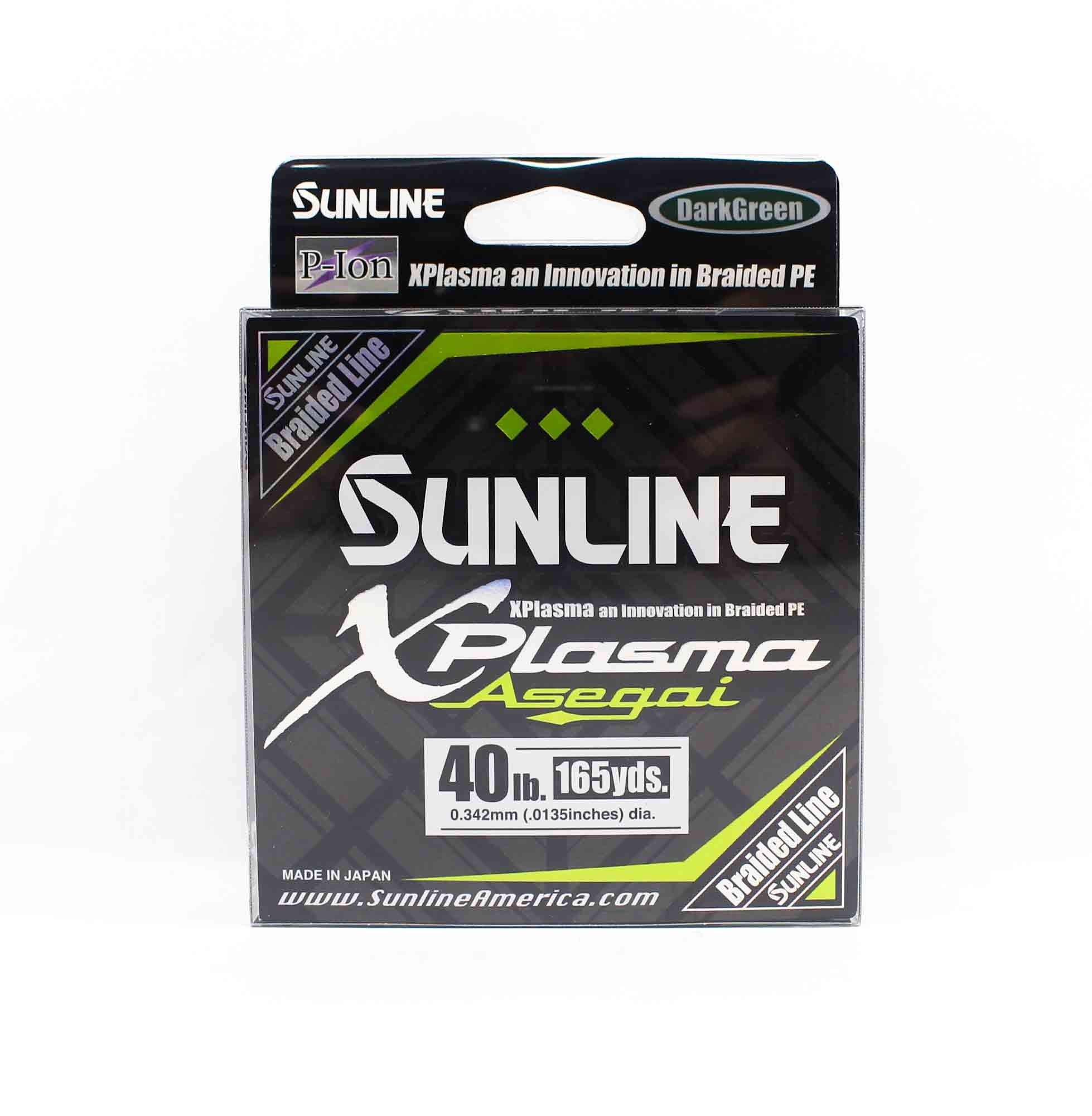 Sunline PE Line Asegai Xplasma 165yds PE 4 40lb Vert Foncé (6858) Vert Foncé