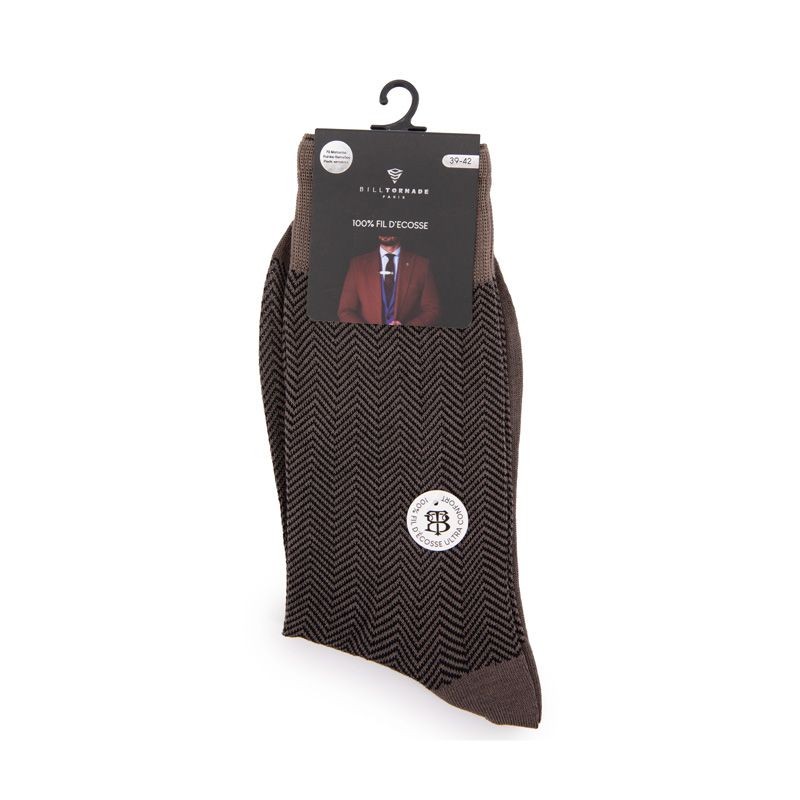 Chaussette Fil D'ecosse Fantaisie 20140 Homme BILL TORNADE 39/42 Braun