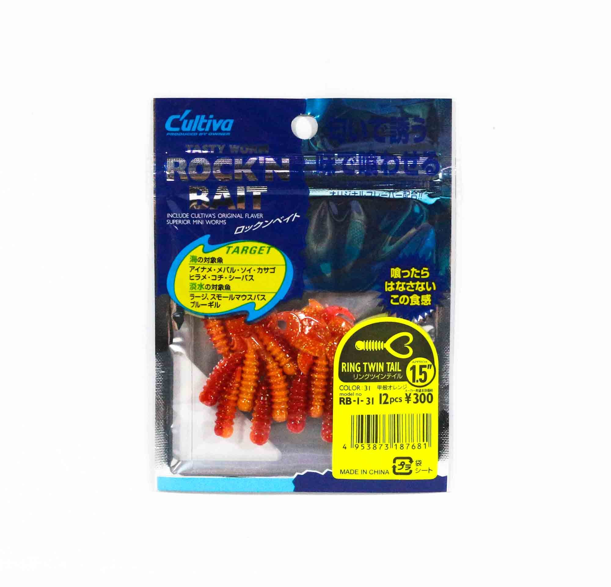 Owner Soft Lure RB-1 Ring Twin Tail 12 Stück 1,5 Zoll 31 (7681)