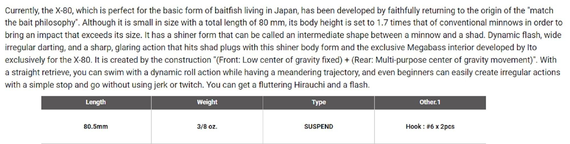 Megabass X-80 Trick Darter Suspend Lure M Wakasagi (9598) thumbnail