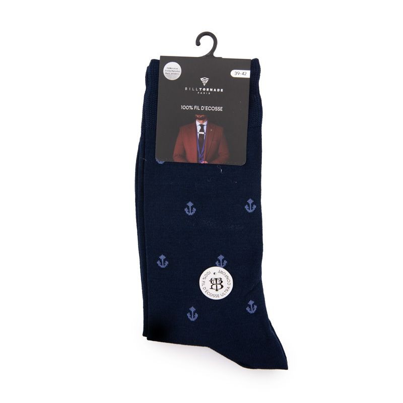 Chaussette Fil D'ecosse Fantaisie 20140 Homme BILL TORNADE 39/42 Dunkelblaue