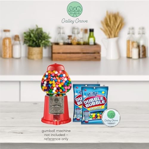 Dubble Bubble Mini Gumball Machine Refills 4.4 Oz Bag (2-Pack), 1/2 Inch 13mm Assorted Fruit Flavor Bubble Gum, Bundle with Galley Grove Sugar-Free Br thumbnail