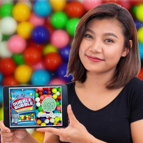 Dubble Bubble Mini Gumball Machine Refills 4.4 Oz Bag (2-Pack), 1/2 Inch 13mm Assorted Fruit Flavor Bubble Gum, Bundle with Galley Grove Sugar-Free Br thumbnail