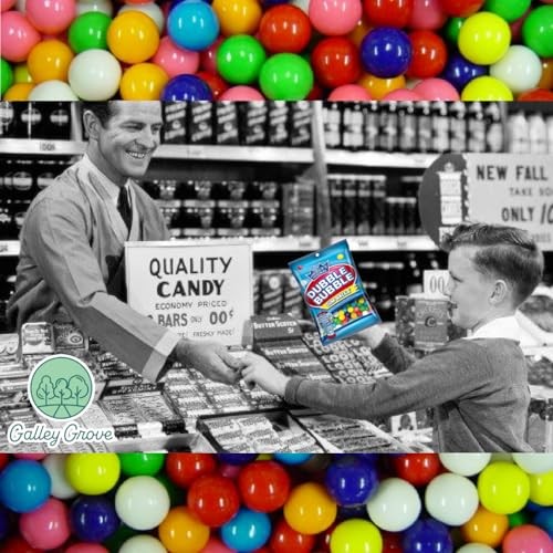Dubble Bubble Mini Gumball Machine Refills 4.4 Oz Bag (2-Pack), 1/2 Inch 13mm Assorted Fruit Flavor Bubble Gum, Bundle with Galley Grove Sugar-Free Br thumbnail