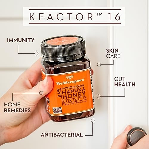 Wedderspoon Raw Premium Manuka Honey, KFactor 16, 17.6 Oz, Unpasteurized, Genuine New Zealand Honey, Traceable from Our Hives to Your Home thumbnail