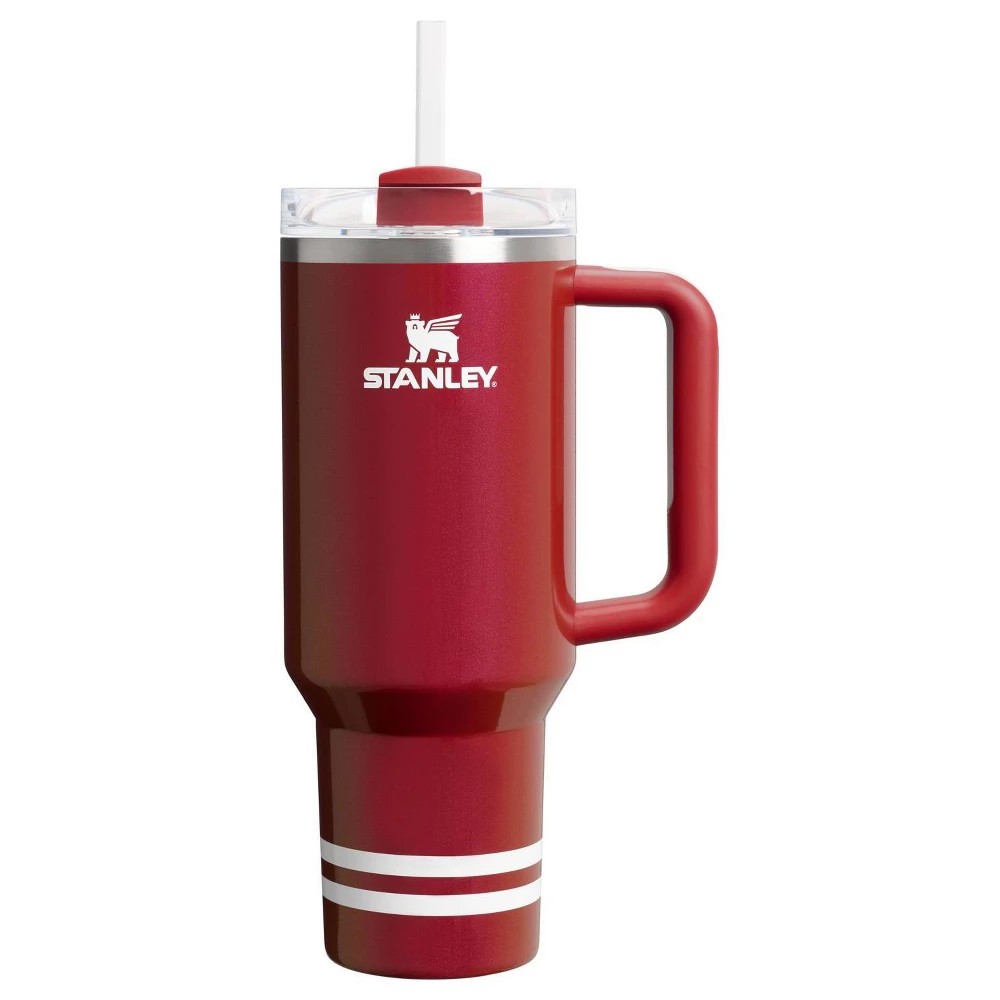Stanley 40 Oz Stainless Steel H2.0 Flowstate Quencher Tumbler Heritage Red Shimmer