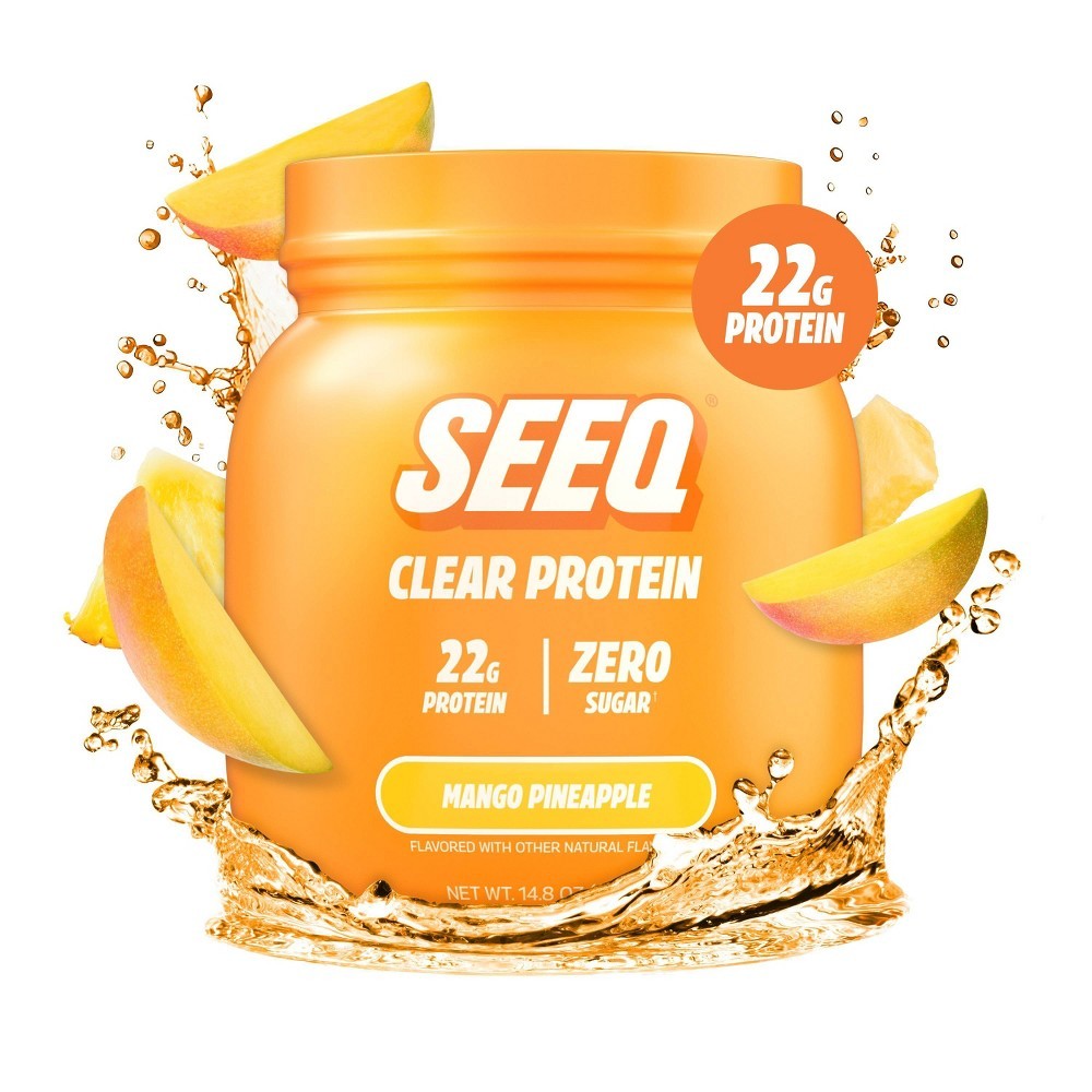 Seeq Clear Protein Powder - Mango Pineapple - 15 Servings - 14.8oz: Whey Protein Isolate, 22g Protein per Serving