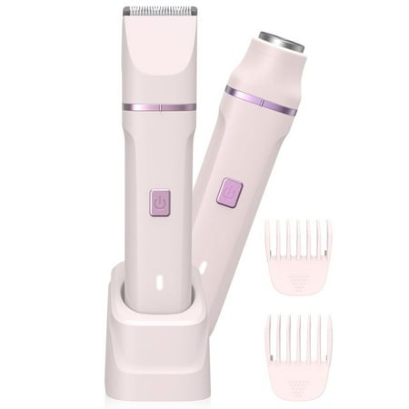 Hoey Bikini Trimmer for Women-Painless Electric Razor for Silk Skin Cordless Wet/Dry Body Shaver for Trip Replaceable Lady Facial Groomer IPX7 Waterpr