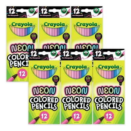Crayola - Neon Colored Pencils  12 per Pack  6 Packs
