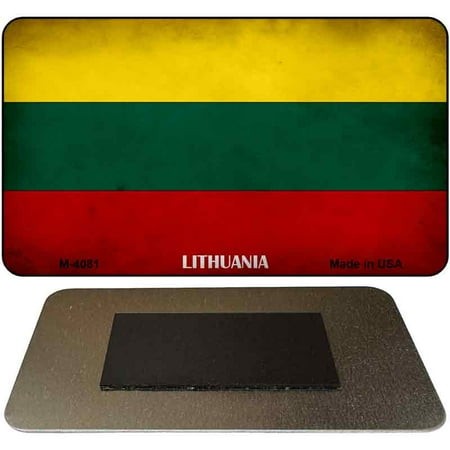 Lithuania Flag Novelty Metal Magnet M-4081 3.5  X 2  Magnet (M)