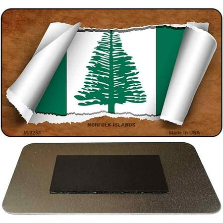 Norfolk Islands Flag Scroll Novelty Metal Magnet M-9253 3.5  X 2  Magnet (M)