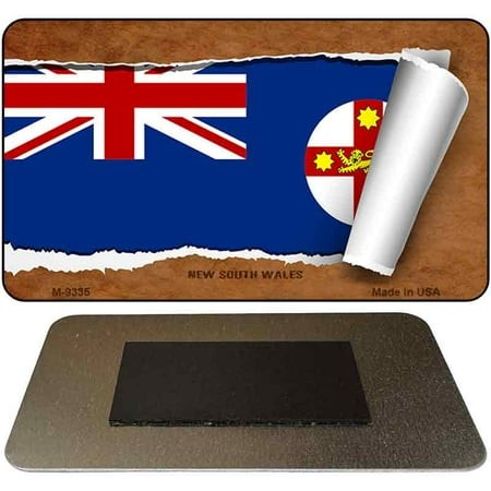 New West Wales Flag Scroll Novelty Metal Magnet M-9335 3.5  X 2  Magnet (M)