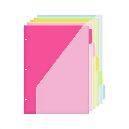 Yiasln File Folders  Plastic Dividers with Front Pocket  Office Supplies  Insertable Poly Pocket Dividers  Letter Size  for Students and Coworkers Fil