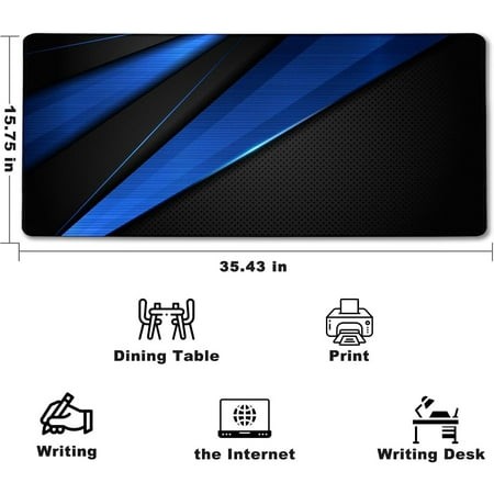 Desk Pad  Large Gaming Mouse Pad Extended Keyboard Mouse Mat 35.4 X 15.7 Inch Desk Pad with Non-Slip Rubber Base & Stitched Edge for Computers Laptop 