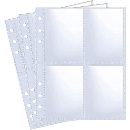 30 Pack 240 Pockets 2.5x3.5” Photocard Sleeves for 6 Ring A5 Binder  Ultra-Clear K-pop Photocard Sleeves  Double-Sided 4 Pocket Photo Pages  Top Loa