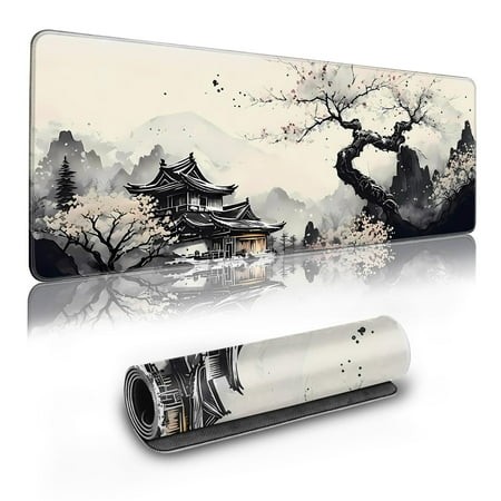 Mouse Pad Long Gaming Extended Anime Large Desk Pad with Non-Slip Base Full Keyboard Mat with Stitched Edges for Gaming and Office 31.5 X 11.8 Inches 